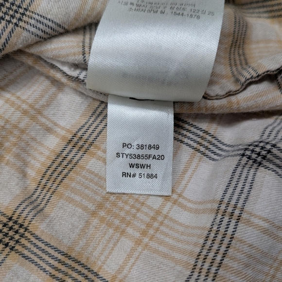 Patagonia Shirt Women's S Beige Black Plaid Lower Meadow Pullover Top Crop - Picture 7 of 8